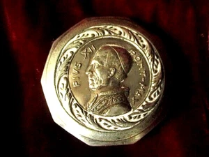 CAJA DE COLECCIÓN PAPA PÍO XII c.1950 CAJA E.P. REPOUSSE Y ROSARIO DE PLATA - ITALIA - Imagen 1 de 5