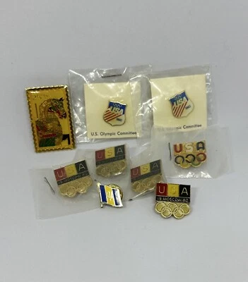 Lote Coleccionable 1980 EE. UU. Olympic Tac Pins Comité Olímpico Moscú Barbados Bandera Foto 1 de 2
