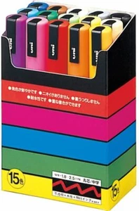 JAPAN UNI POSCA PC-5M15C Paint Marker Pen Medium Point 15PCS SET W/ TRACKING - Picture 1 of 7