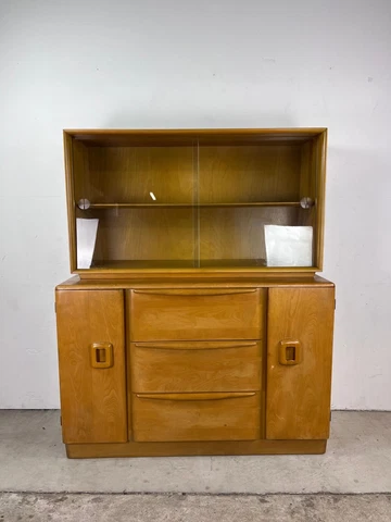 Mid Century Modern Two Piece China Cabinet by Heywood Wakefield Cover