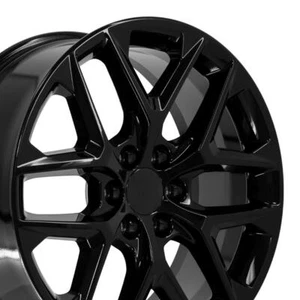 14078 Gloss Black 22 inch 6x139.7 Wheel +28ET Fits GMC Chevy Cadillac - Picture 1 of 5