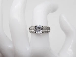 $8000 3ct Natural NO HEAT Ceylon BLUE Sapphire VS G Diamond 18k White Gold Ring - Picture 1 of 6