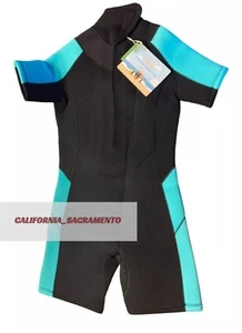 Hevto Wetsuit KIDS Size 12 Hero 2 II Short Sleeve Aqua Neoprene New With Tags - Picture 1 of 3
