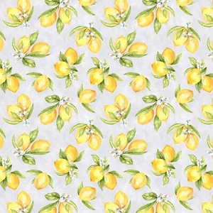 Wilmington Prints - Zest For Life - Lemon Toss - Gray, Fabric BTY - Picture 1 of 7