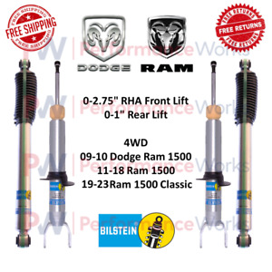 Bilstein B8 5100 Front 0-2.75" & Rear 0-1" Lift Shock Set For 09-23 Ram 1500 4WD