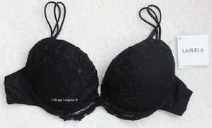 NWT La Perla 905940 "Niloufer" Plunge, Push-up, Demi, Lace Bra, Black 36B, Italy - Picture 1 of 8