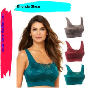 Rhonda Shear Lace Overlay 3-pack Bra 557-604 Enchanted Forest ,Size 1X - Picture 1 of 1