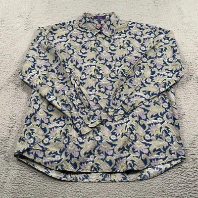 Camisa Alan River Para Hombre XL Azul Cachemira Abotonada Azul Floral Diversión Salvaje Foto 1 de 4