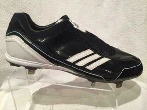 Adidas Protrax Metal Low Top Baseball Cleat Shoes Mens Sz 14 Black White Patent - Picture 1 of 10