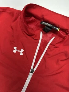 Under Armour Youth XL Red & White Full Zip Red Windbreaker Jacket - Picture 1 of 4
