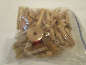 Unfertiges Holz Bastelbedarf Posten verschiedene Größen Spulen alter Stil Wäscheklammern mehr - Bild 1 von 4