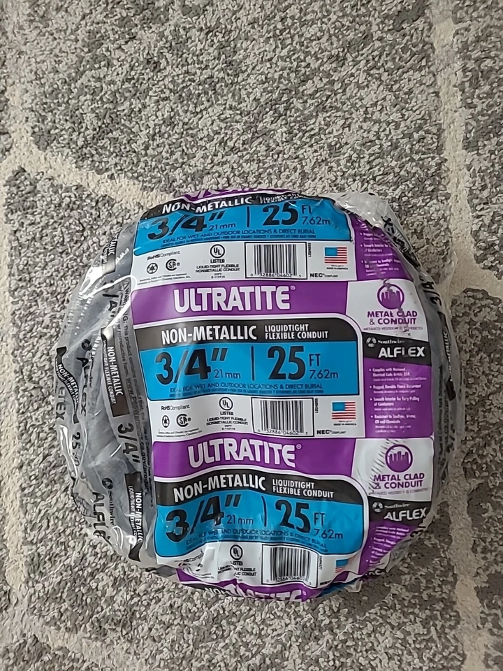 Southwire Alflex Ultratite Liquidtight Flexible Conduit NM PVC 3/4" x 25' New — 第 1/1 张图片