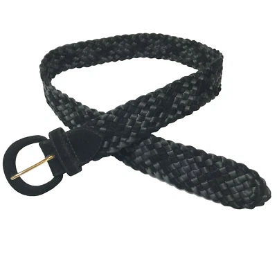 Charter Club Women's Belt Small VTG Velvet Black Braided Woven Casual Dress - Image 1 of 4