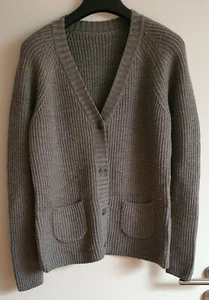 Cardigan, Strickjacke, 100% Merino-Wolle, Uta Raasch, Größe 42, grau - Bild 1 von 3