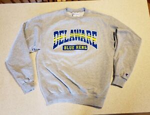 Delaware Blue Hens Crew Neck Sweatshirt Champion Brand Medium