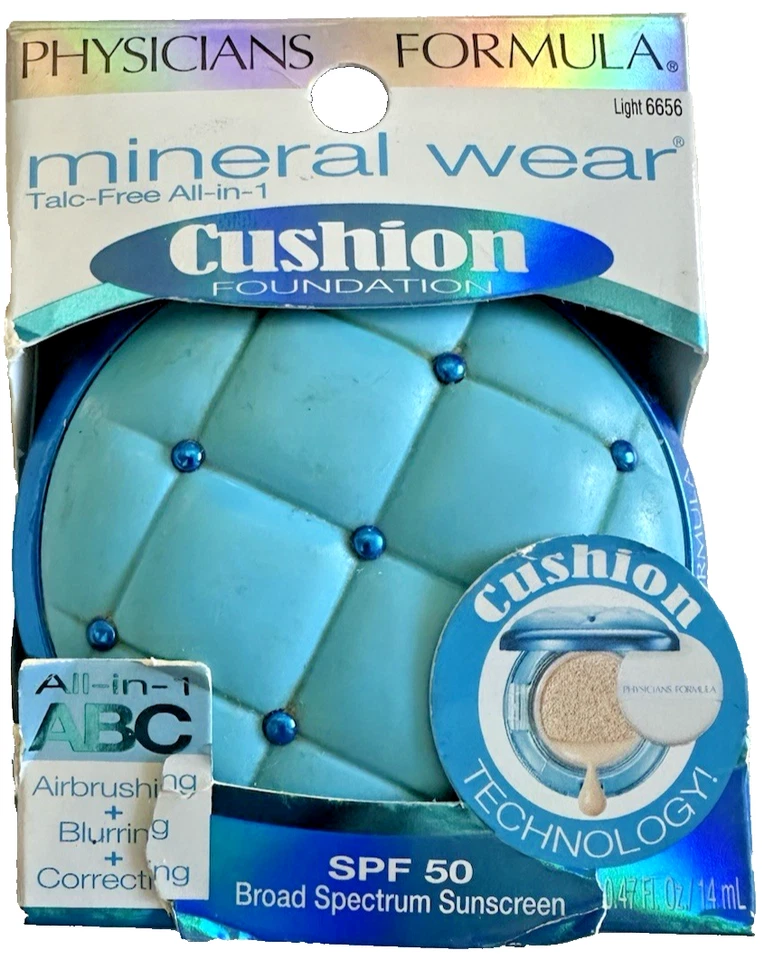 RARE Physicians Formula MINERAL WEAR  Cushion FOUNDATION 6656 LIGHT New In Box - Image 1 of 3