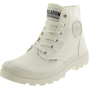 Palladium Pampa Boots Womens White Canvas High Top Lace Up Casual Shoes NIB 9 - Picture 1 of 10
