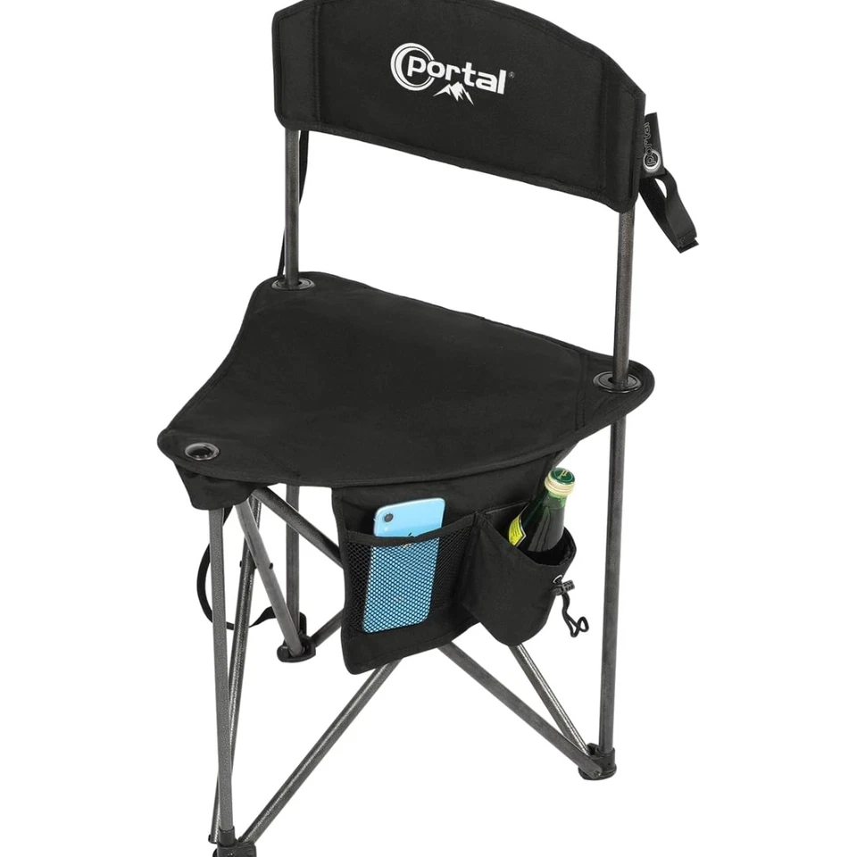 Klapphocker 81cm Faltbar mit Rückenlehne Tragbar Camping Angelstuhl - Bild 1 von 4