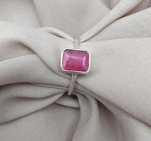 Natural Ruby Gemstone Ring 925 Sterling Silver July Birthstone Boho HandmadeRing - Picture 1 of 9