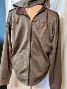 Cinch Mens Full Zip Brown Softshell Hoodie Large - Picture 1 of 7