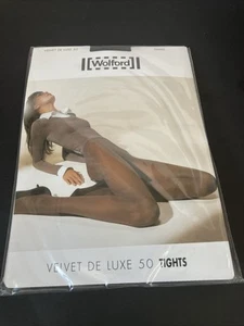 Wolford Velvet De Luxe 50 Tights Size S Black 10687 - 7005 Brand New Sealed - Picture 1 of 10