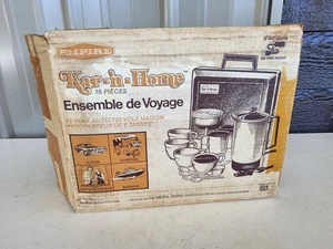Kit de viaje cafetera portátil Empire Kar N Home vintage años 70 16 piezas 120/12V - Imagen 1 de 18
