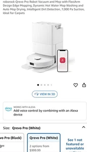 Roborock Qrevo Pro Robot Vacuum and Mop with FlexiArm Edge Mopping - Picture 1 of 4