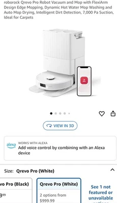 Roborock Qrevo Pro Robot Vacuum and Mop with FlexiArm Edge Mopping - Image 1 of 4