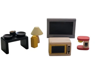 Plan Toys - Lámpara de mesa de centro TV accesorios muebles casa muñecas madera LEER Foto 1 de 4
