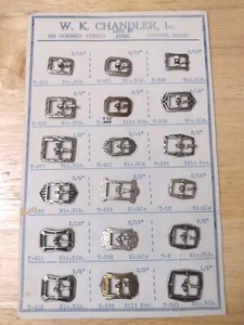 Old Antique Art Deco Small Strap Buckle Display Card W.K. Chandler Boston MA #5 - Picture 1 of 19