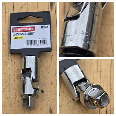 NOS Craftsman 3/8" Drive Universal Joint Swivel Socket Adapter 4435 S-AD w/Tag - Image 1 of 4