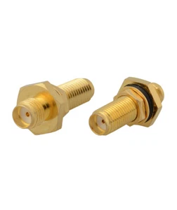 2pcs SMA Female to Female Bulkhead Connector Adapter for Cell Phone  - Photo 1 sur 3