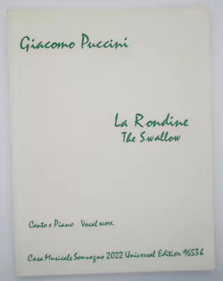 Puccini La Rondine vocal score (Universal UE 9653 b) excellent cond hard to find - Image 1 of 4