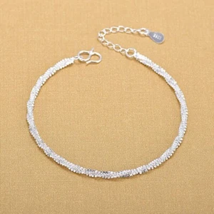 Women's 925 Sterling Silver Anklet Chain Foot Ankle Fashion Bracelet #AB34 - Picture 1 of 5