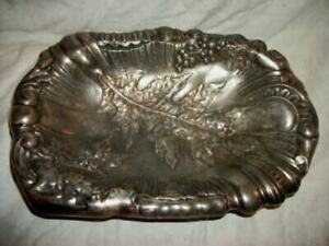 ART NOUVEAU SILVERPLATE PAIRPOINT LEAF FOOTED BOWL DISH TRAY ORNATE 1880s