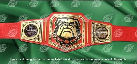 Georgia Bulldogs Back To Back National Championship Belt Adult Size 2mm Brass Cover
