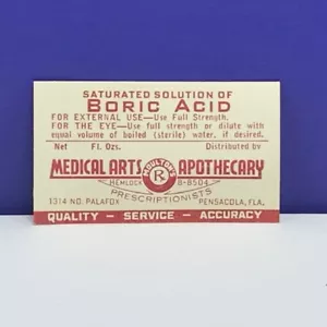Drug store pharmacy ephemera label advertising acid Medical apothecary FLorida - Picture 1 of 2