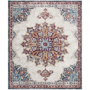 SAFAVIEH Aria Collection ARA103A Ivory / Navy Rug - Picture 1 of 18