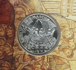 1994 R ~ Italy 1000 Lire Silver Coin ~ Year of Saint Mark in Venice ~ in Booklet - Picture 1 of 9