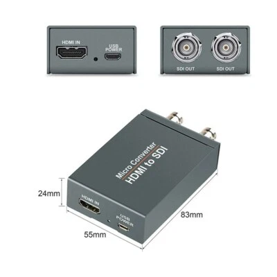 1080P HDMI To SDI Converter Adapter with Loopout For HD-SDI 3G-SDI + DC 5V Power - Image 1 of 4