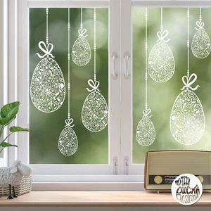 Pegatinas para ventanas de Pascua Dizzy Duck - calcomanías florales de huevo de Pascua - Imagen 1 de 3