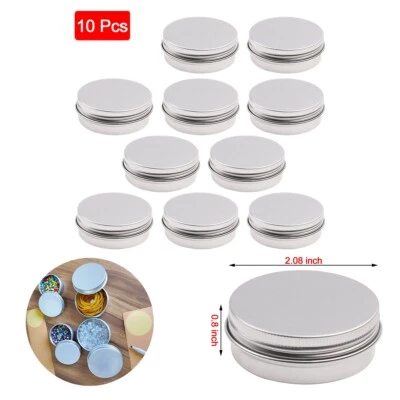 10pcs 30ml Mini Round Tin Can Boxes Screws Metal Case Balm Container w/Lids - Image 1 of 4