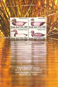 #2138-2141 First Day Ceremony Program 22c Duck Decoy Stamps - Picture 1 of 1