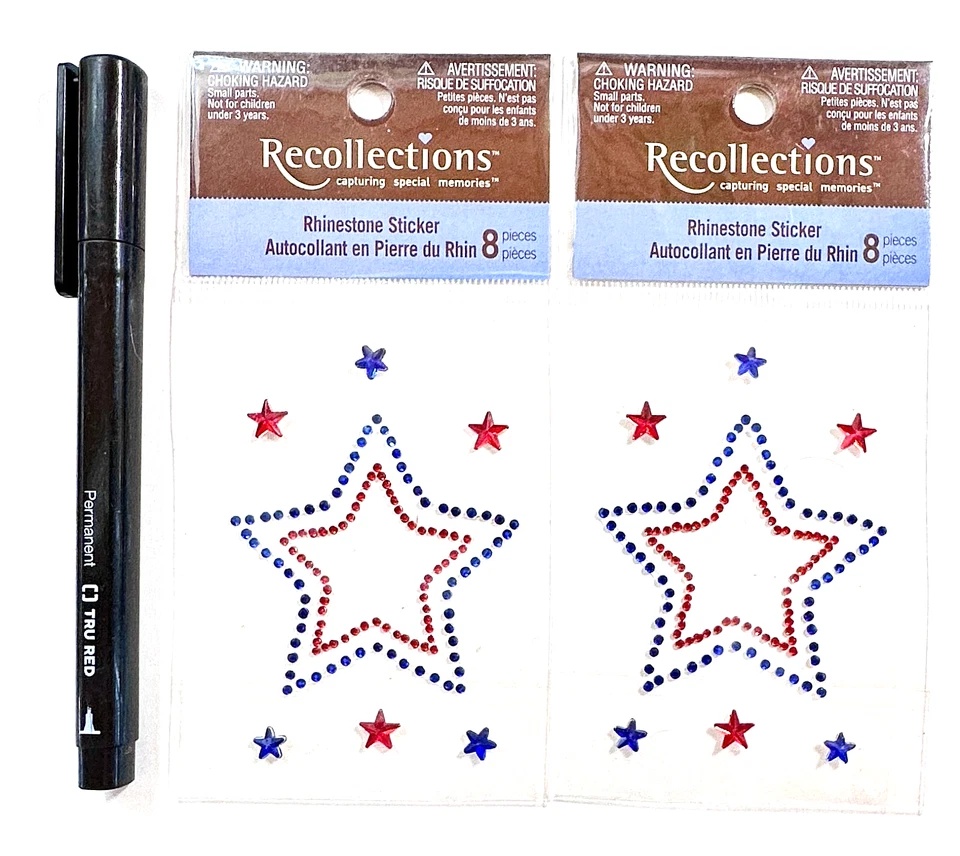 Rhinestone Stars Stickers Scrapbooking Embellishment Card Recollections - Image 1 of 1