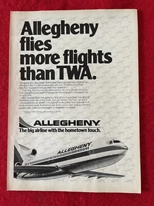 Vintage 1978 Print Ad Allegheny Airlines More Flights Than TWA Werbung - Bild 1 von 2