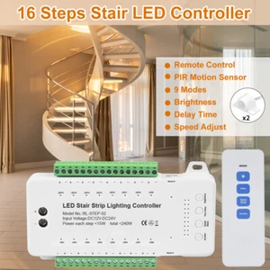  Moving Effect Stair COB LED Strip Motion Sensor Stair Controller Steps LIGHT - Picture 1 of 25