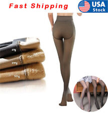 US Women Thermal Lined Translucent Pantyhose Winter Warm Fleece Tights Stockings