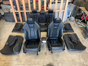 18 AUDI RS3 8V A3 S3 COMPLETE SET BLACK LEATHER SEATS DOOR PANELS 17-20 51K - Picture 1 of 22