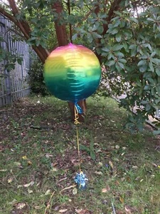RAINBOW Balloon, Ombre 22in Round Sphere Foil Balloon, Rainbow Orbz Balloon - Picture 1 of 4