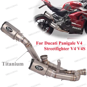 Titanium For Ducati Panigale Streetfighter V4 V4S Motorcycle Exhaust Slip On - Picture 1 of 7